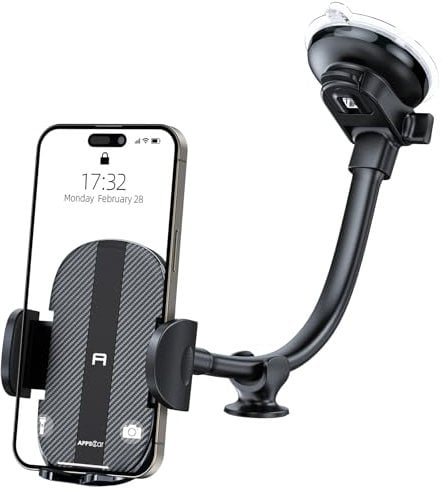 APPS2Car Handyhalterung Auto Saugnapf, Universal KFZ Handyhalterung Auto Windschutzscheibe, Smartphone Halterung Handyhalter Auto für iPhone 13/12/11, Samsung S22, Redmi,Huawei,usw