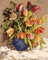 Awesocrafts Malen nach Zahlen-Set, Blumen in Vase, Zahlengemälde für Erwachsene und Kinder, 40 x 50 cm, (Blumen, kein Rahmen)