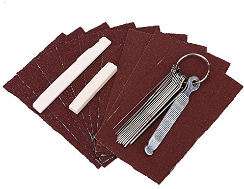 Kit de Herramientas de Mantenimiento para Guitarra: Lima de Guitarra, Puente de Hueso, Juego de limas de Papel. para Guitarras acústicas, eléctricas, Ukuleles, Bajos y Banjos