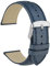 WOCCI 20mm Vintage Leder Uhrenarmband mit Edelstahl Silber Schließe (Blau)