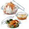 ZYER Ensemble de cocottes rondes en verre, 3 tailles (0,65 L, 1 L, 1,4 L) avec couvercles en verre