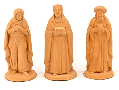 Könige aus Terrakotta, Krippenfiguren aus Keramik von Caltagirone, handgefertigt, geeignet für Bastelarbeiten und Basteln