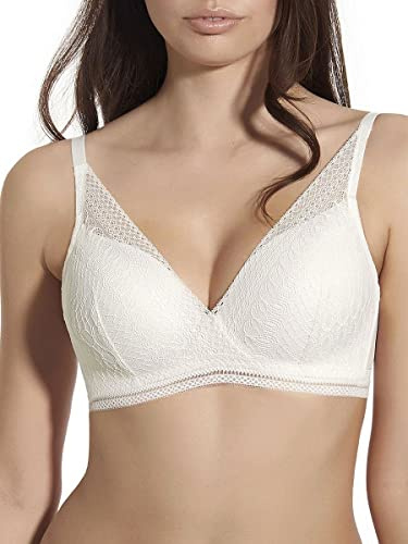 Selene, Reggiseno Donna in Pizzo con Scollo a V, Senza Ferretto, con Coppe Imbottite, Collezione Regina