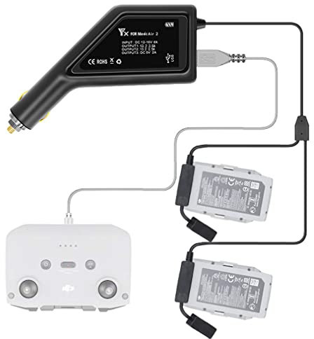 WANGCL Drohne Auto-Ladegerät 3 in 1 Intelligentes Ladegerät Hub Drohne Akku Fernbedienung Laden für DJI Mavic Air 2 Air 2S