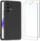 NEW'C Coque pour Samsung Galaxy A53 5G Silicone Ultra Fine Noir et 2 × Verre trempé Film Protection écran pour Samsung Galaxy A53 5G