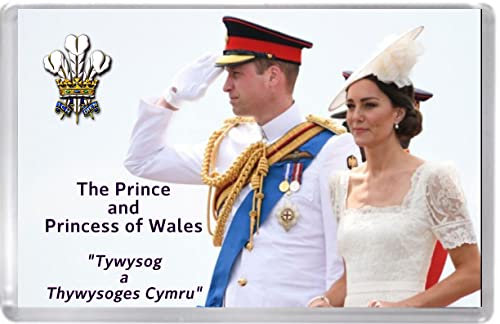 Acrylic Fridge Magnet celebrating the creation of the Prince and Princess of Wales Tywysog a Thywysoges Cymru