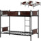 Multigot Bunk Bed, 3FT Convertible Bunk Single Metal Bed with Ladder and Safety Guardrails, Twin Sleeper Industrial Bed Frame for Adults Teenagers
