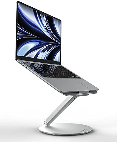 LULULOOK Supporto Pc in alluminio, Base Girevole e Pieghevole a 360°, Supporto Pc Portatile, Laptop Stand, Supporto Laptop, Compatibile con MacBook Pro/Air, supporto laptop da 10 a 17 pollici