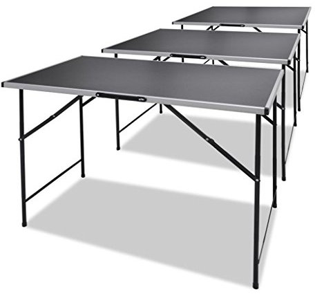 Tidyard 3-teilige Klapptisch Multifunktionstisch-Set Tapeziertische Tapeziertisch Tisch aus MDF-Tischplatte + Eisenbeine,Arbeitstisch 3 Tische Tisch-Set,Verbunden durch Klammern