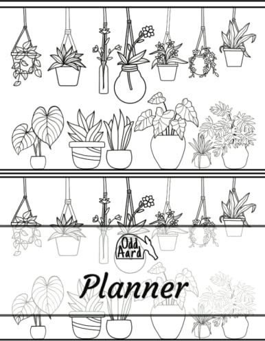 Hanging plants and pot plants planner: Keep track of monthly events and to do`s, weekly, daily and yearly planner items too. Budget tracker included each month.