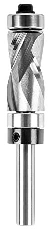 SpeTool Carbide Compression Flush Trim Router Bit 1/4 Shank with Top & Bottom Bearing, 1/2 Inch Cutting Dia Pattern Template Flush Cut Router Bit for Woodworking Trimming