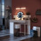 Vicco Schminktisch Olivia, Weiß/Sonoma, 110 cm mit LED Beleuchtung und Hocker