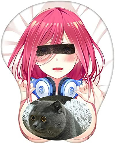 Tapis de Souris de Silicone de Personnage de Dessin Animé, Mémoire de Coton Souris Clavier 3D Main Bol Stand Épaissir, Tapis de Souris Stéréoscopique