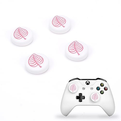DLseego Thumbstick Kappen Grip Set Caps für Xbox Series X PS5 PS4 Switch Pro Controller,4PCS Joystick Kappen Thumb Grips,Thumb-Stick Capuchons PS4 PS5 Zubehör,Rosa Blatt