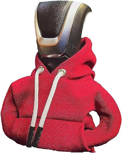 Sudadera Cambio De Marchas, Funda De Cubierta De Palanca De Cambios, Hoodie Car Gear Shift Cover, Sudadera Para Palanca De Cambios, Sudadera Pomo Coche Regalos Interiores (Rojo)