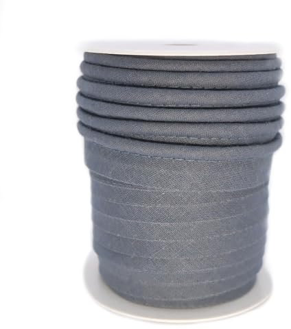 TEXTEX = Piping for Sewing, Decoration, and Crafts. Composition 50% Cotton and 50% Polyester. Total Width of 15mm, Cord of 5mm, and Flap of 10mm. 10 Meter Reel - (Dark Gray)