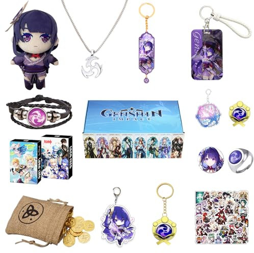 Nahida Genshin Impact Schlüsselanhänger fur Dekorieren, Genshin Impact Geschenkbox, Genshin Impact Geschenk Set, (Raiden Shogun)