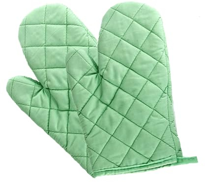 Voarge Gants de four, résistants à la chaleur, gants de four épaissis résistants à la chaleur, gants de cuisine, maniques, gants de pâtisserie, 1 paire (vert clair)