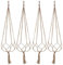 JEKUGOT 4 Pack Hanging Planters Baskets, Macrame Plant Hangers with Hooks, Wall Hanging Flower Pot Holders for Indoor Outdoor Balcony Decor - 80CM and 100CM - Cotton Rope