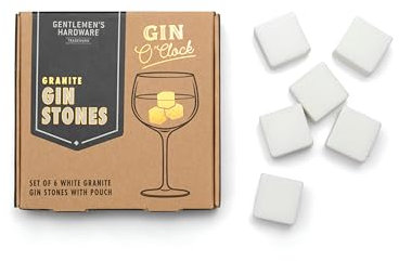 Gentlemen's Hardware Würfelförmige Gin Steine, Granit, Weiß, 6 Stück