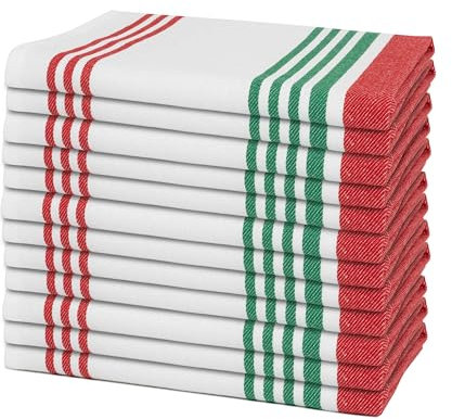Stoffservietten in Rot, Grün, Weiß