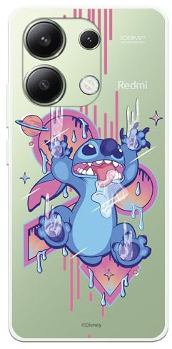 Funda Compatible con Xiaomi Redmi Note 13 4G Oficial de Disney Stitch Graffiti. Carcasa de Silicona Transparente Flexible con Licencia Oficial de Lilo & Stitch