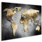 HEALANCY Bilder Weltkarte - PREMIUM QUALITÄT 100% HOLZ - KOMPLETT AUFHÄNGFERTIG - Wandbilder Wohnzimmer - Modern Wanddeko - Schlafzimmer Kunstdruck - World Map Landkarte