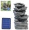 BTGGG Solar Water Feature - Outdoor Solar Powered Garden Waterfall with Lights - Decoration for the Garden - Cascading Rockery Fountain
