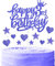 Nightfall Birthday Cake Cupcake Toppers, Blue Glitter Cake Toppers for Cake, Royal Blue Happy 3rd Birthday Cake Toppers, Personalised Cake Cupcake Topper for Girls Boys 3rd Birthday Cake Decorations