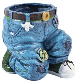 Lidzopas Sukkulenten-Töpfe, Kunstharz-Blumentopf, Kreative Denim-Hose Blumentöpfe Retro-Jeans-Form Neuheit Pflanzgefäß für DIY-Blumentöpfe für Zuhause, Rasen, Hof