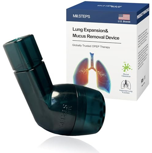 MillSTEPS Atemtrainer & Schleimentfernungsgerät-Ãœbung zur Verbesserung der Lungenkapazität & zur natürlichen Entfernung von Schleim aus den Atemwegen für Sportler Raucher Schwimmer (Green)