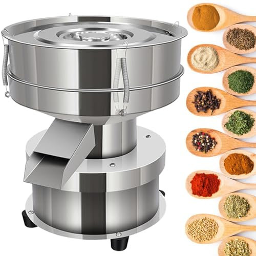 Automatic Sieve Shaker Vibrating Sieve Machine 60 Mesh Flour Powder Sifter Electric Vibrating Sieve Machine Stainless Steel,60Mesh