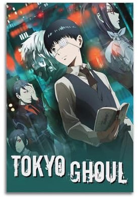 NFJRUVE Tokyo Ghoul Poster, dekorative Leinwand, Wandkunst, Dekor, Wohnzimmer, moderne Familienschlafzimmer-Dekoration, 30 x 45 cm, ungerahmter Stil