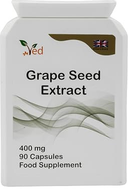 Ved OPC Grape Seed Extract Capsules, Min. 95% Oligomeric Proanthocyanidins,400 mg 90 Vegan Capsule (3 Months Supply)