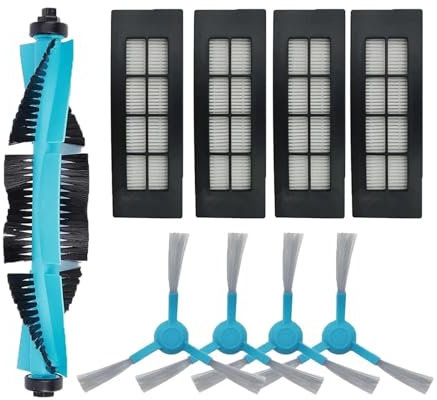 YIKRAOS Compatible con Cecotec Conga 3090 Robot Aspirador Rodillo Principal Cepillo Lateral Filtro Mopa Paño Accesorio Piezas de Repuesto(9pcs Combo Kit)