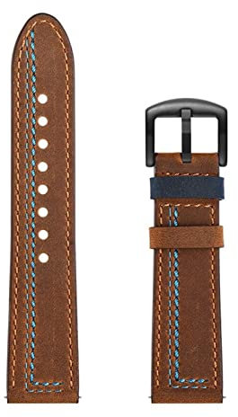 JASMKLX Pulsera de cuero Ver 4 6mm 42mm / Magic SmartWatch Band Strap Pulsera Wambands Black Hebilla Ajuste for Huawei Adecuado Gt Ajuste activo for HONOR(Brown,22mm)