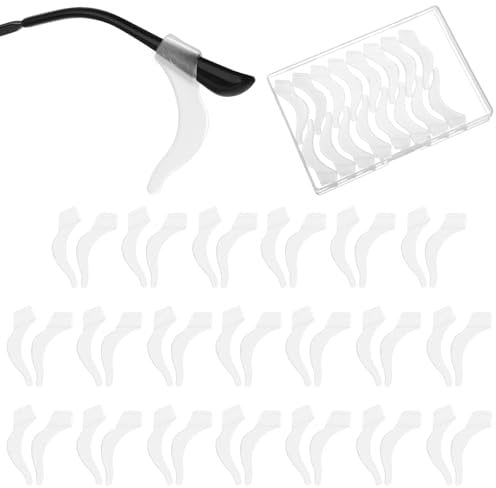 Gjinxi 20 Paar Weiche Silikon Brillenohrhaken Rutschfeste Brillen Ohrgriffe Halter Stopper Leichte Augenglas Pad Spitzen Hülsenhalter Für Sonnenbrillen Lesen Sport Transparent Einheitsgröße