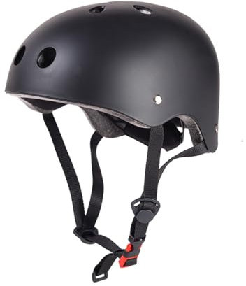 Kinder-Fahrradhelm, Kleinkind-Skateboard-Helm für 3–13 Jahre, Jungen und Mädchen, leichter verstellbarer Helm, Kindersicherheit, Kinderhelm zum Radfahren, Roller, Skaten (Schwarz, M)