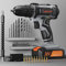 VirtuDrill Trapano Avvitatore Batteria 20V, Avvitatore a Batteria 42Nm Max con 2000mAh Batterie, 2 Velocità, 25+1 Impostazione Coppia, LED Luce, 42Pcs Accessori, Mandrino da 3/8 di Pollice