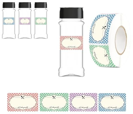 GEPACK Pack de 6 Garrafas para Especiarias 125ml | Criadas Plástico Reciclado e Eneregias Renováveis | Tampa Dupla Abertura | Etiquetas Personalizáveis