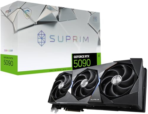 MSI Gaming RTX 5090 32G SUPRIM SOC Graphics Card (32GB GDDR7, 512-bit, Extreme Performance: 2580 MHz, DisplayPort x3 2.1a, HDMI 2.1b, NVIDIA Blackwell Architecture)