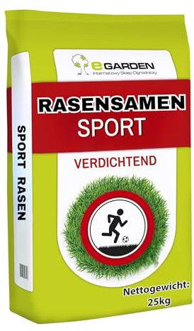 eGraden Sport-Rasen Samen 25 kg – Strapazierfähige & schnell keimende Rasenmischung – Perfekt für Spielflächen & Gärten – 1000m²