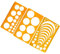 Bebochoi Kreisschablone zum Zeichnen, 3 Stück Zeichenschablone Set, Radius-Schablone, Kreis Lineal Zum Malen für Zeichenhilfen, Digitale Messschablonen Lineale, Transparent Orange