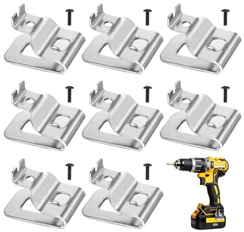 8 Pack Belt Clip Fit for Dewalt, Tool Belt Clip with Screws Stainless Steel for Dewalt, Belt Clips Hook Tools Drill Clip Tool Belts for 20v Power Tools