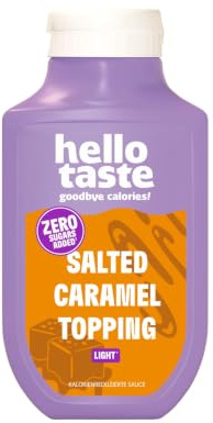 hellotaste Salted Caramel Sauce 250ml - kalorienreduziert, ohne Zuckerzusatz & voller Geschmack | Für Pancakes, Porridge, Joghurt uvm. | Vegan, aspartamfrei, sojafrei | 1 x 250ml