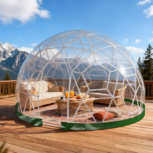 Yang Xin.Style 3.6m x 2.2m Gewächshaus Gartenkuppel Igloo, TPU Gewächshaus Garten Igloo mit Fenster, Wasserdichtes Klares Dome Zelt für Hinterhof, Party, Weihnachten, Hochzeiten