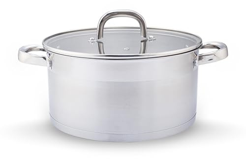 CASTEY - Olla Inox Essentials con Tapa 18 cm 3L, Acero Inoxidable, Compatible con Inducción, Gas y Vitrocerámica, Olla Grande para Guisos y Sopas, Menaje de Cocina