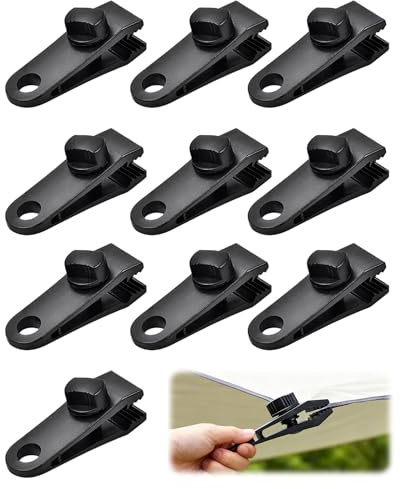 YEDPGUE 10 tenditori per Teloni, Fissaggio per Teloni，Ganci per Teloni, Morsetti per Teloni Clip per Tende，Clip di Fissaggio Regolabili per Teloni, Tende da Sole, Tende, Tettoie