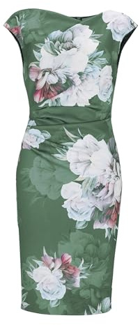 Swing Cocktailkleid aus bedrucktem Scuba - 46
