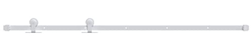 Kit Quincaillerie de Porte Coulissante, Kit Système de Rail pour Porte Coulissante 200 cm Acier Blanc
